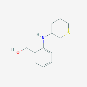 molecular formula C12H17NOS B13080870 {2-[(Thian-3-yl)amino]phenyl}methanol 