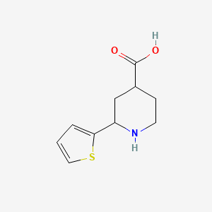 molecular formula C10H13NO2S B13080883 2-(Thiophen-2-YL)piperidine-4-carboxylic acid 