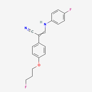 molecular formula C18H16F2N2O B1308093 (Z)-3-(4-fluoroanilino)-2-[4-(3-fluoropropoxy)phenyl]-2-propenenitrile 