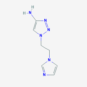 molecular formula C7H10N6 B13080935 1-[2-(1H-imidazol-1-yl)ethyl]-1H-1,2,3-triazol-4-amine 