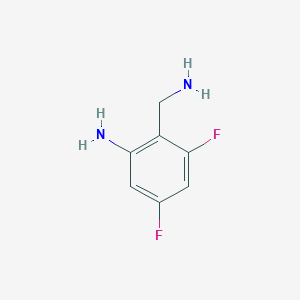 molecular formula C7H8F2N2 B13080942 2-(Aminomethyl)-3,5-difluoroaniline 