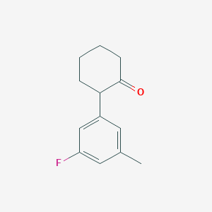 molecular formula C13H15FO B13080969 2-(3-Fluoro-5-methylphenyl)cyclohexan-1-one 