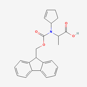 molecular formula C23H23NO4 B13080971 2-((((9H-Fluoren-9-yl)methoxy)carbonyl)(cyclopent-2-en-1-yl)amino)propanoicacid 