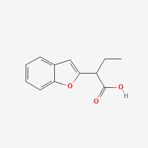 molecular formula C12H12O3 B13080977 2-(1-Benzofuran-2-yl)butanoic acid 