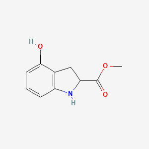 molecular formula C10H11NO3 B13081036 Methyl 4-hydroxy-2,3-dihydro-1H-indole-2-carboxylate 