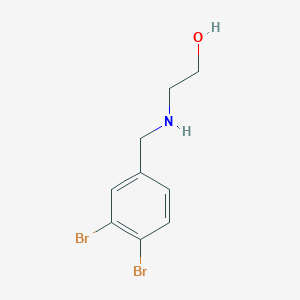 molecular formula C9H11Br2NO B13081050 2-{[(3,4-Dibromophenyl)methyl]amino}ethan-1-ol 