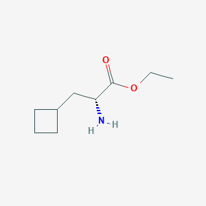 molecular formula C9H17NO2 B13081081 (R)-Ethyl 2-amino-3-cyclobutylpropanoate 