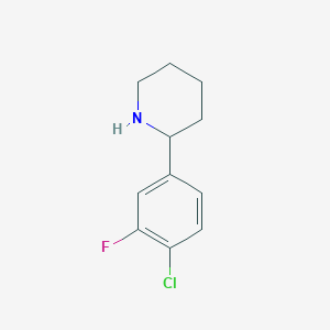 molecular formula C11H13ClFN B13081092 2-(4-Chloro-3-fluorophenyl)piperidine 