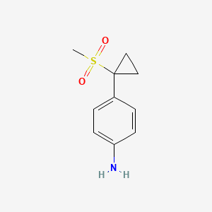 molecular formula C10H13NO2S B13081130 4-(1-Methanesulfonylcyclopropyl)aniline 