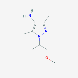 molecular formula C9H17N3O B13081160 1-(1-methoxypropan-2-yl)-3,5-dimethyl-1H-pyrazol-4-amine 