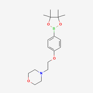 molecular formula C18H28BNO4 B1308120 4-(2-(4-(4,4,5,5-Tetramethyl-1,3,2-dioxaborolan-2-yl)phenoxy)ethyl)morpholine CAS No. 690636-28-3