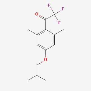 molecular formula C14H17F3O2 B13081215 2,2,2-Trifluoro-1-(4-isobutoxy-2,6-dimethylphenyl)ethanone 