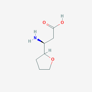 molecular formula C7H13NO3 B13081227 (3S)-3-Amino-3-(oxolan-2-yl)propanoic acid 