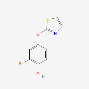 molecular formula C9H6BrNO2S B13081232 2-Bromo-4-(1,3-thiazol-2-yloxy)phenol 