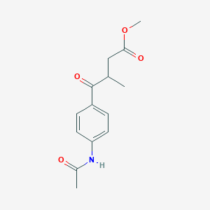 molecular formula C14H17NO4 B13081243 Methyl 4-(4-acetamidophenyl)-3-methyl-4-oxobutanoate CAS No. 120757-17-7