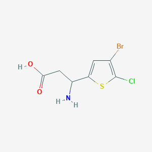 molecular formula C7H7BrClNO2S B13081251 3-Amino-3-(4-bromo-5-chlorothiophen-2-yl)propanoic acid 