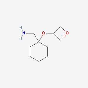 molecular formula C10H19NO2 B13081263 1-[1-(Oxetan-3-yloxy)cyclohexyl]methanamine 