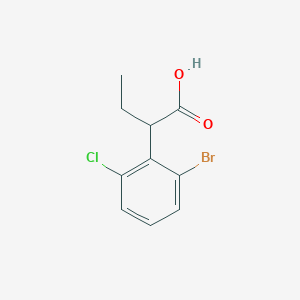 molecular formula C10H10BrClO2 B13081281 2-(2-Bromo-6-chlorophenyl)butanoic acid 