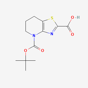 molecular formula C12H16N2O4S B13081284 4-(tert-Butoxycarbonyl)-4,5,6,7-tetrahydrothiazolo[4,5-b]pyridine-2-carboxylic acid 