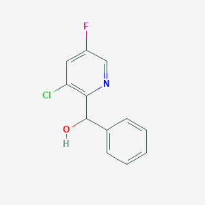 molecular formula C12H9ClFNO B13081363 (3-Chloro-5-fluoropyridin-2-yl)(phenyl)methanol 