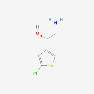 molecular formula C6H8ClNOS B13081368 (1S)-2-Amino-1-(5-chlorothiophen-3-yl)ethan-1-ol 