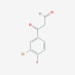 molecular formula C9H6BrFO2 B13081479 3-(3-Bromo-4-fluorophenyl)-3-oxopropanal 