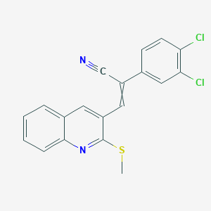 molecular formula C19H12Cl2N2S B1308149 2-(3,4-Dichlorophenyl)-3-(2-methylsulfanylquinolin-3-yl)prop-2-enenitrile 