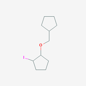 molecular formula C11H19IO B13081524 1-(Cyclopentylmethoxy)-2-iodocyclopentane 