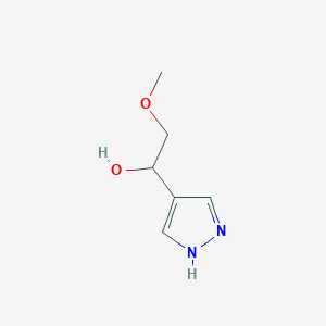 molecular formula C6H10N2O2 B13081562 2-Methoxy-1-(1H-pyrazol-4-yl)ethan-1-ol 