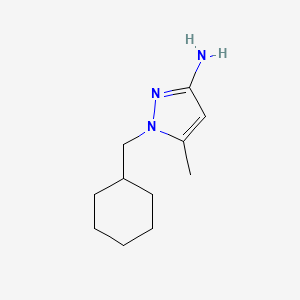 molecular formula C11H19N3 B13081571 1-(Cyclohexylmethyl)-5-methyl-1H-pyrazol-3-amine 