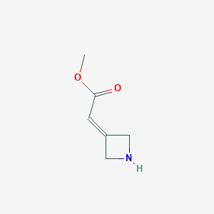 molecular formula C6H9NO2 B13081588 Methyl 2-(azetidin-3-ylidene)acetate 