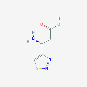 molecular formula C5H7N3O2S B13081594 (3R)-3-Amino-3-(1,2,3-thiadiazol-4-yl)propanoic acid 