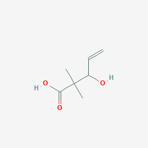 molecular formula C7H12O3 B13081596 3-Hydroxy-2,2-dimethylpent-4-enoic acid 