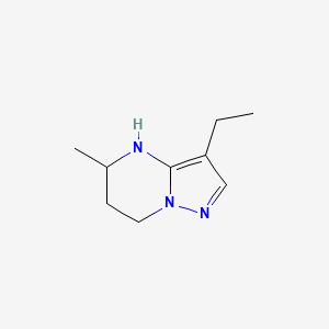 molecular formula C9H15N3 B13081613 3-ethyl-5-methyl-4H,5H,6H,7H-pyrazolo[1,5-a]pyrimidine 