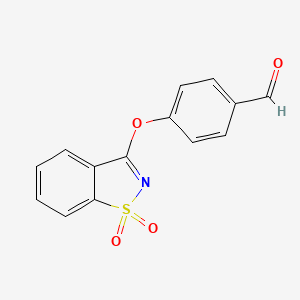 molecular formula C14H9NO4S B1308167 3-(4-甲酰基苯氧基)-1,1-二氧化-1,2-苯并异噻唑 CAS No. 132636-66-9