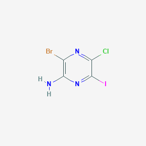 3-Bromo-5-chloro-6-iodopyrazin-2-amine