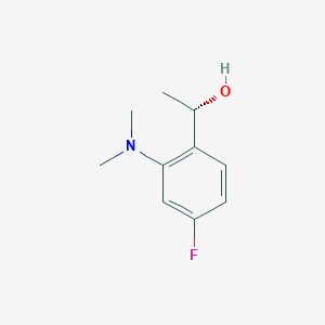 molecular formula C10H14FNO B13081685 (1S)-1-[2-(dimethylamino)-4-fluorophenyl]ethan-1-ol 