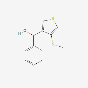 molecular formula C12H12OS2 B13081806 (4-Methylsulfanylthiophen-3-yl)-phenylmethanol 