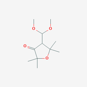 molecular formula C11H20O4 B13081831 4-(Dimethoxymethyl)-2,2,5,5-tetramethyloxolan-3-one 