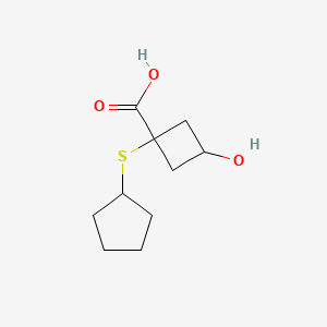 1-(Cyclopentylsulfanyl)-3-hydroxycyclobutane-1-carboxylic acid