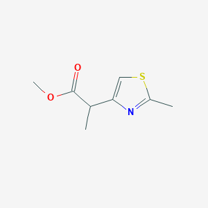 molecular formula C8H11NO2S B13081851 Methyl 2-(2-methyl-1,3-thiazol-4-yl)propanoate 