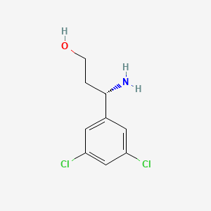 molecular formula C9H11Cl2NO B13081856 (3S)-3-Amino-3-(3,5-dichlorophenyl)propan-1-OL 