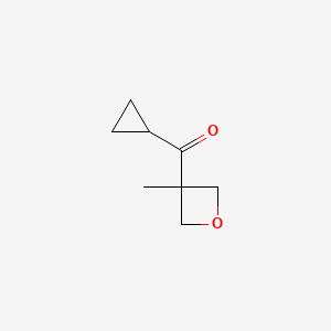 molecular formula C8H12O2 B13081867 3-Cyclopropanecarbonyl-3-methyloxetane 