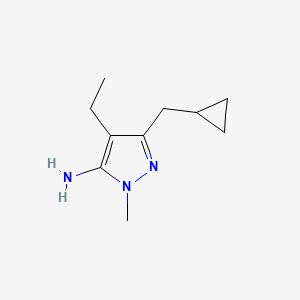 molecular formula C10H17N3 B13081882 3-(cyclopropylmethyl)-4-ethyl-1-methyl-1H-pyrazol-5-amine 