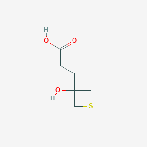 molecular formula C6H10O3S B13081911 3-(3-Hydroxythietan-3-yl)propanoic acid 