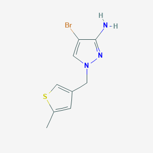 molecular formula C9H10BrN3S B13081944 4-Bromo-1-[(5-methylthiophen-3-yl)methyl]-1H-pyrazol-3-amine 