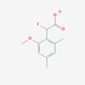 molecular formula C11H13FO3 B13081954 2-Fluoro-2-(2-methoxy-4,6-dimethylphenyl)acetic acid 