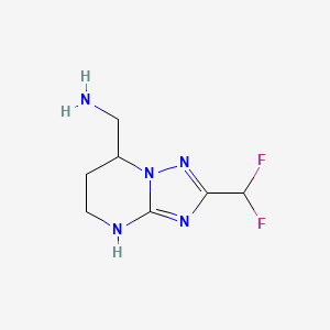 molecular formula C7H11F2N5 B13081956 [2-(Difluoromethyl)-4H,5H,6H,7H-[1,2,4]triazolo[1,5-a]pyrimidin-7-yl]methanamine 