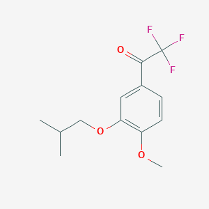 molecular formula C13H15F3O3 B13081968 2,2,2-Trifluoro-1-(3-isobutoxy-4-methoxyphenyl)ethanone 