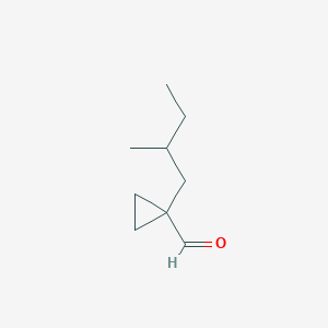 molecular formula C9H16O B13082009 1-(2-Methylbutyl)cyclopropane-1-carbaldehyde 